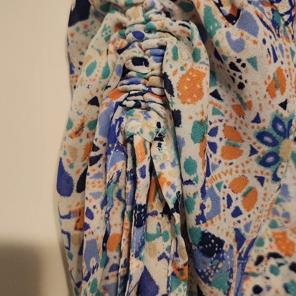 CB Established 1962 🌺 Boho Mixed-Print Blouse With 3/4 Sleeves Size L - Picture 3 of 7